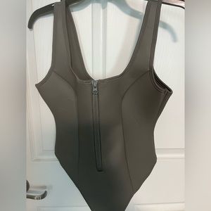 SKIMS Rubberized Swim Scoop Neck One Piece